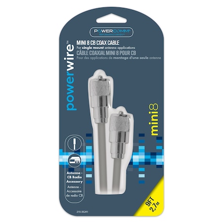 Powercomm Coax Mini 8 9ft Grey 215-35241